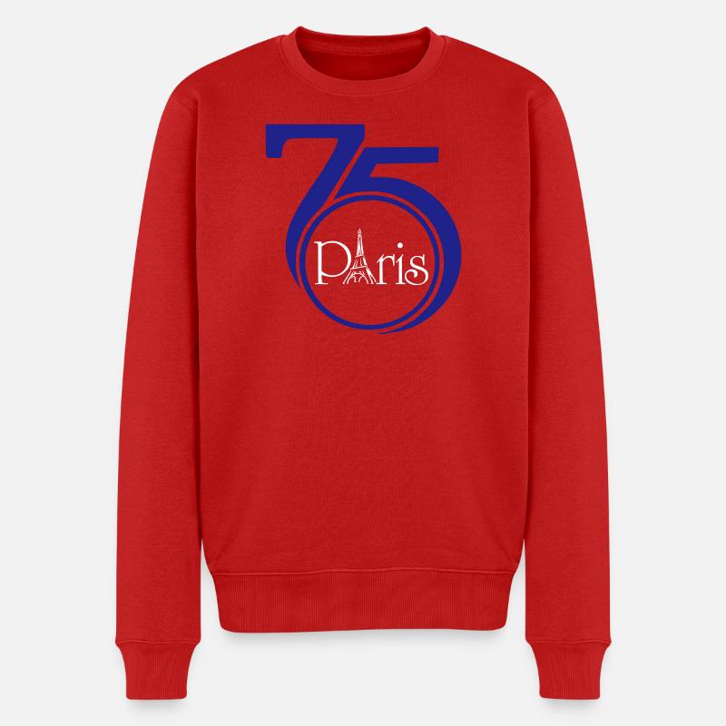 75 Paris - Männer Premium Bio Pullover - Rot
