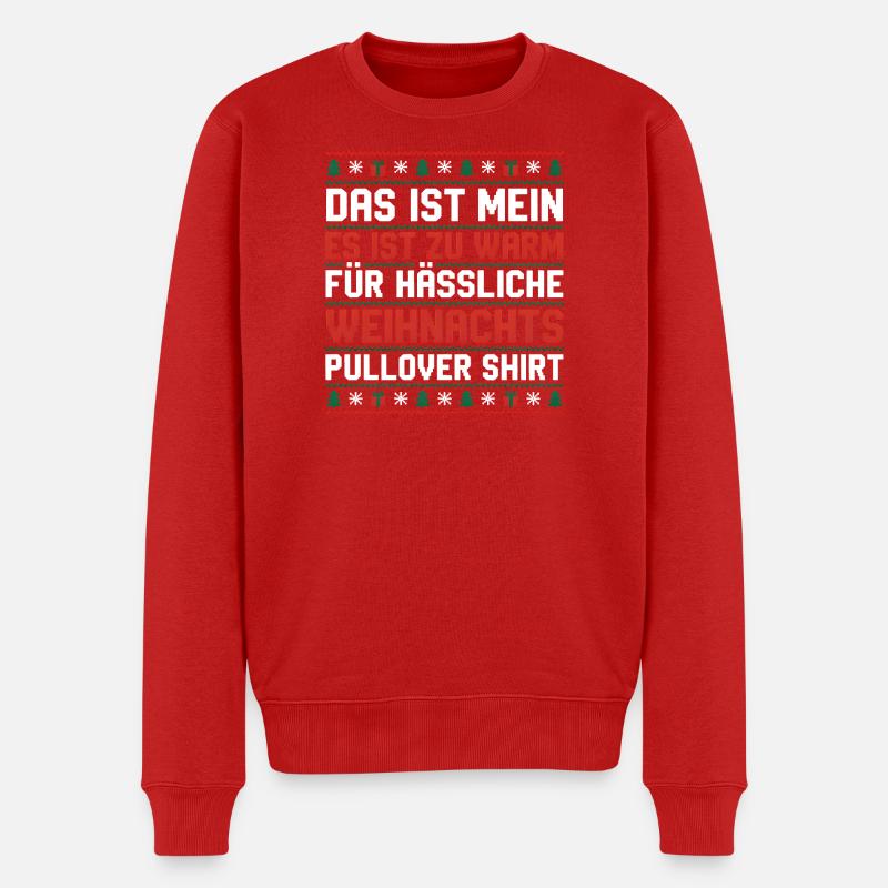 Zu Warm Für Hässliche Weihnachtspullis - Männer Premium Bio Pullover - Rot