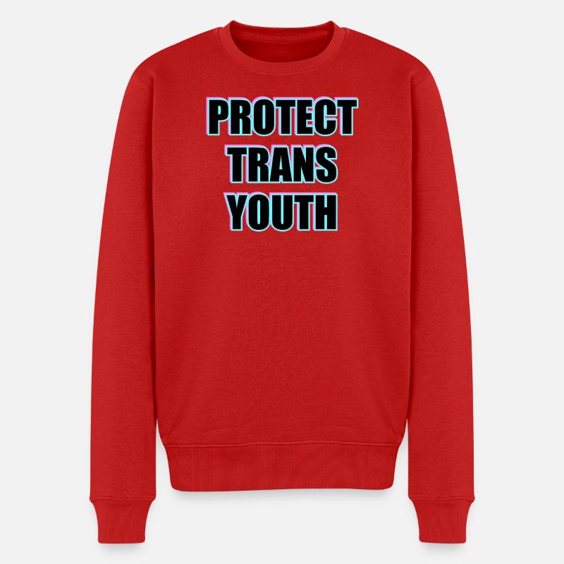 Protéger les jeunes trans - Pull Premium bio Homme - rouge