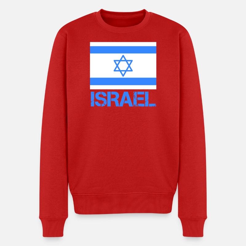 Flagge Israels mit Davidstern - Männer Premium Bio Pullover - Rot