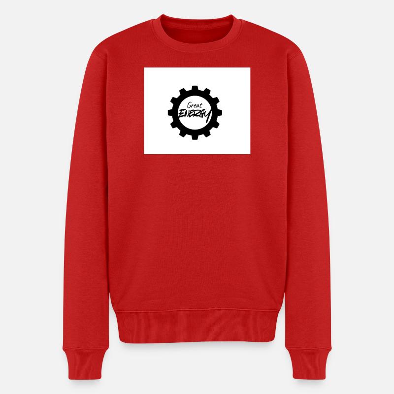 Große Energie Gear Muster - Männer Premium Bio Pullover - Rot