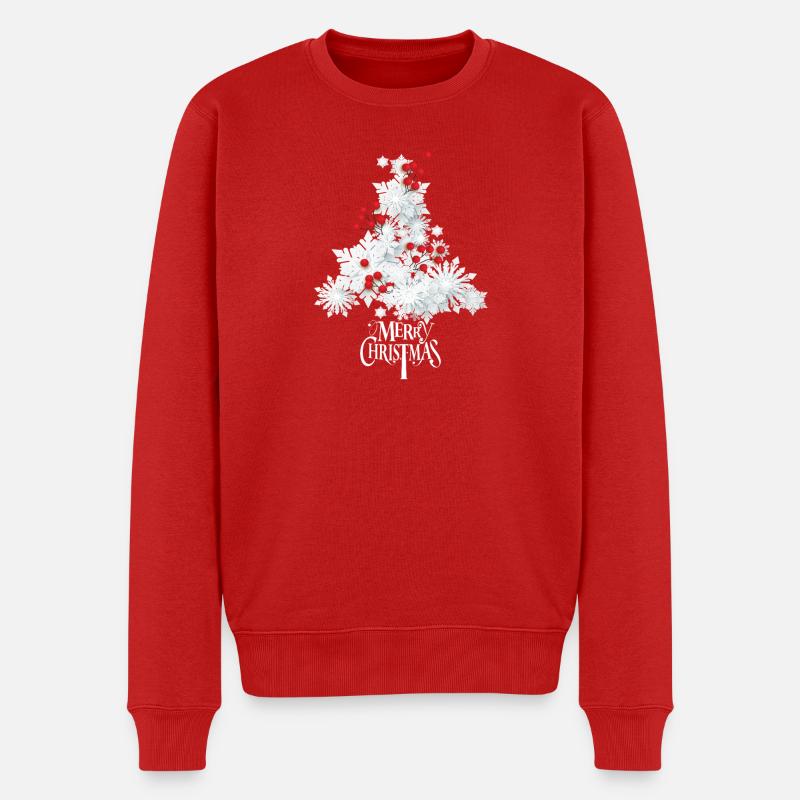 White Christmas  - Männer Premium Bio Pullover - Rot