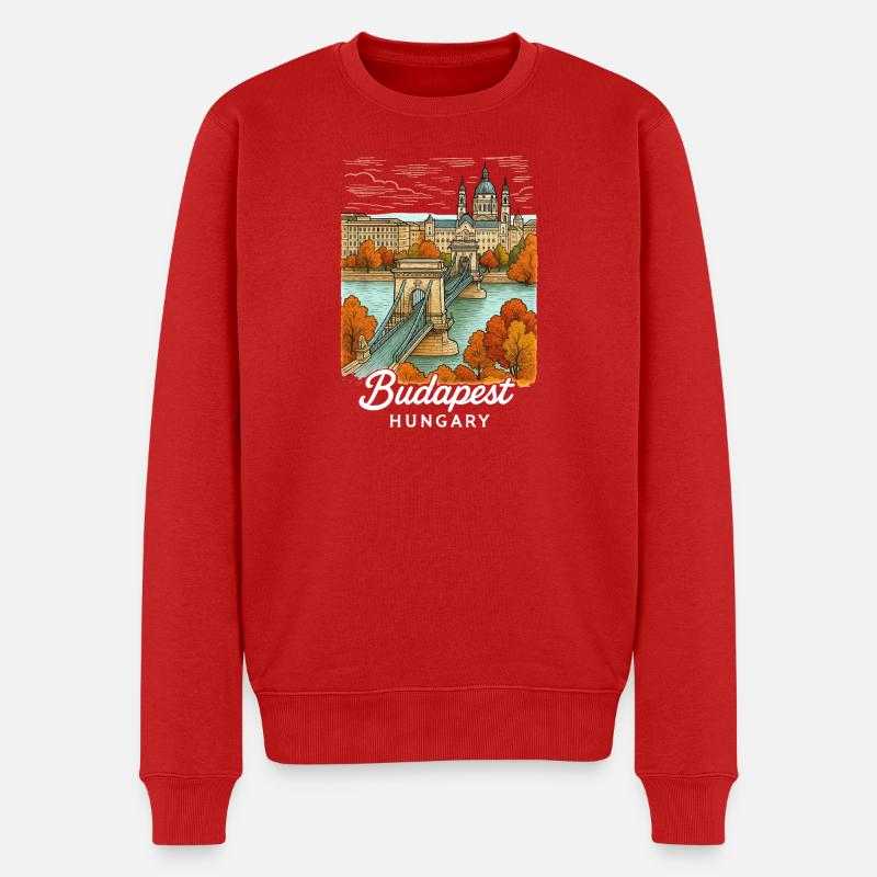 Budapest Ungarn - Männer Premium Bio Pullover - Rot