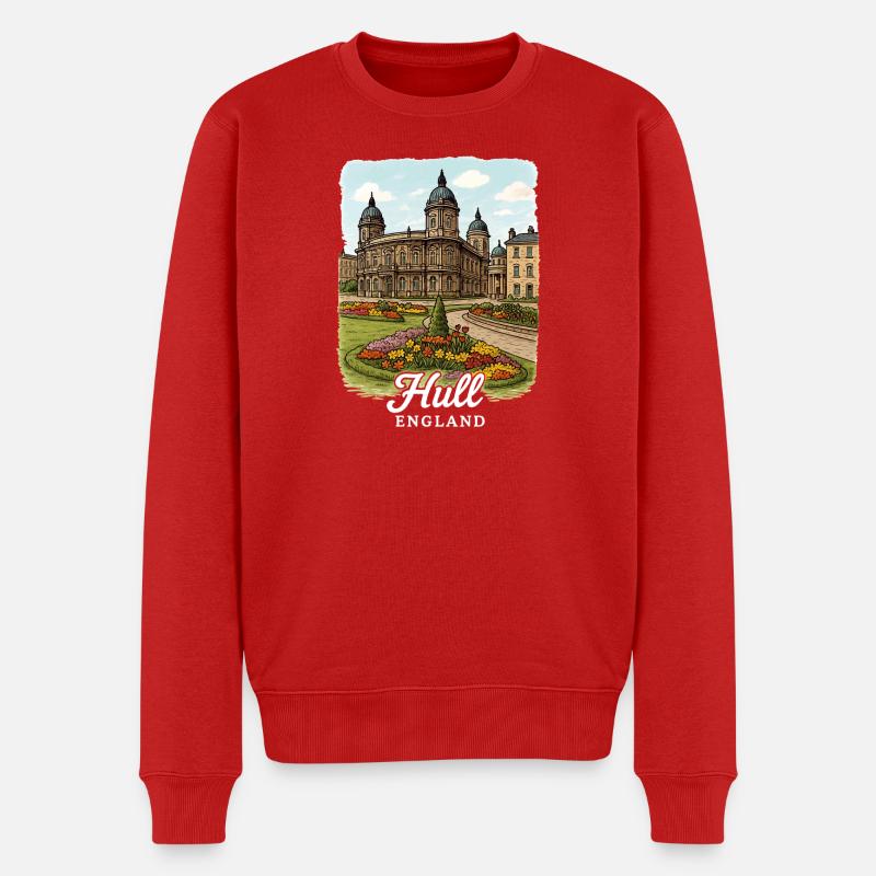 Hull, Angleterre - Pull Premium bio Homme - rouge