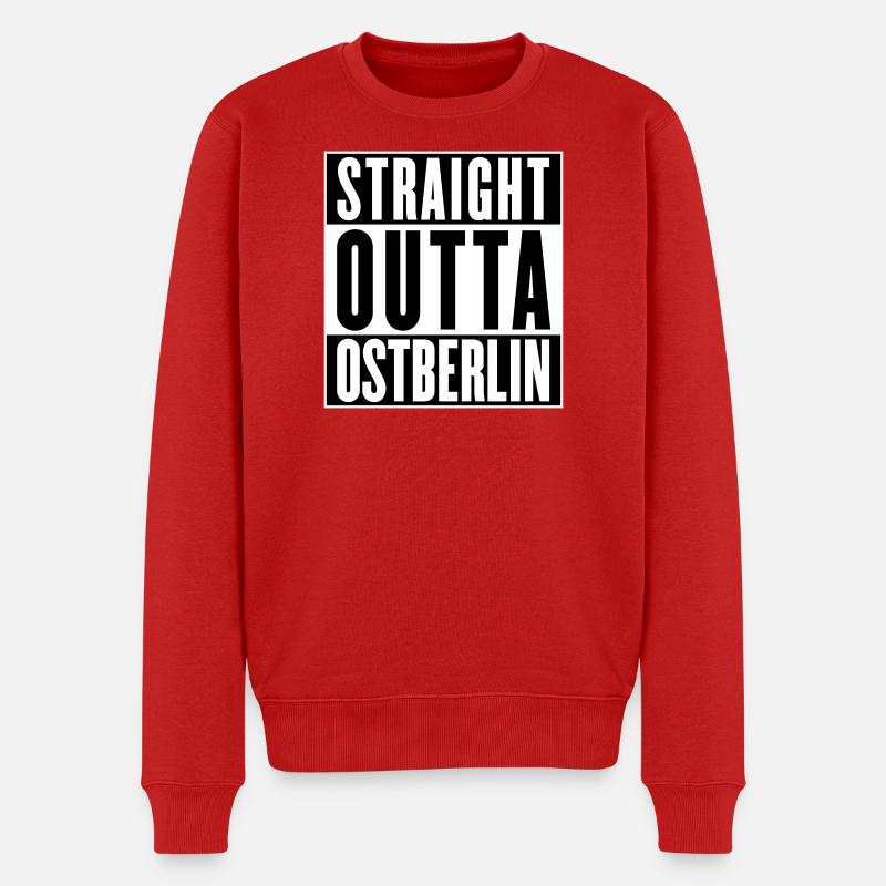 Straight outta Ostberlin (Farbe änderbar) - Männer Premium Bio Pullover - Rot