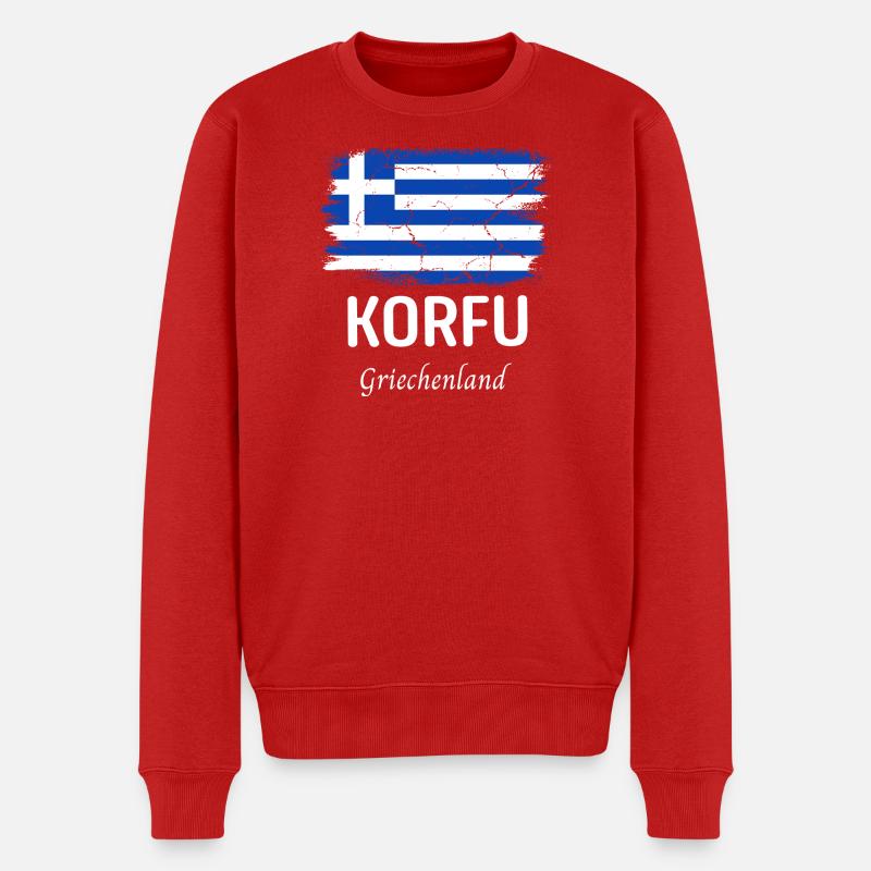 Corfou - Pull Premium bio Homme - rouge