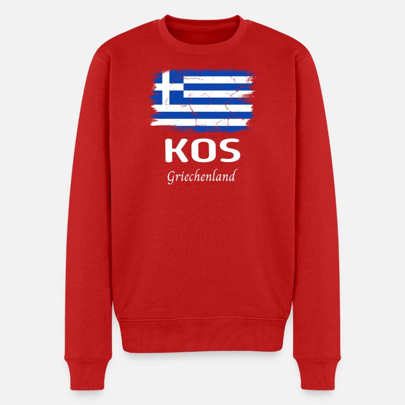 Kos - Männer Premium Bio Pullover - Rot