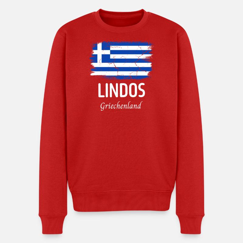 Lindos - Pull Premium bio Homme - rouge
