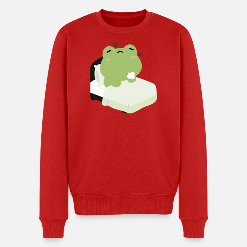 Tired Frog Schlafenszeit - Männer Premium Bio Pullover - Rot