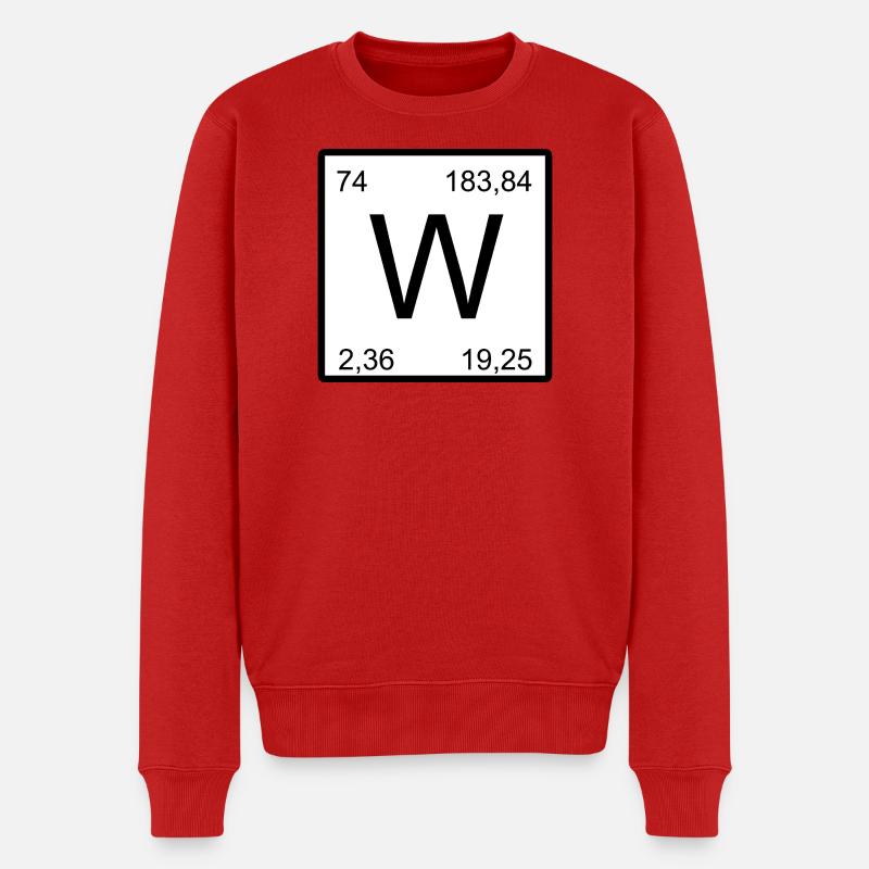 Wolfram W Symbol im Periodensystem Design - Männer Premium Bio Pullover - Rot