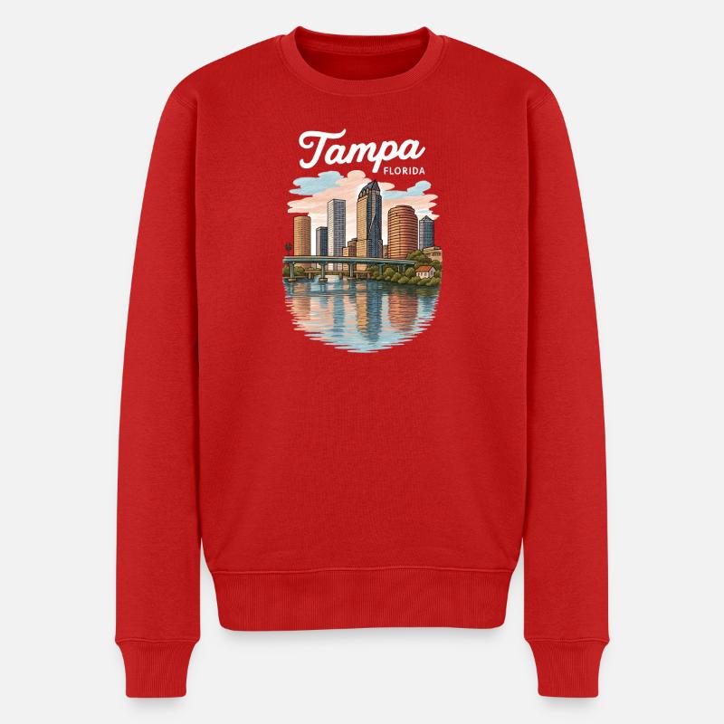 Tampa Florida - Männer Premium Bio Pullover - Rot