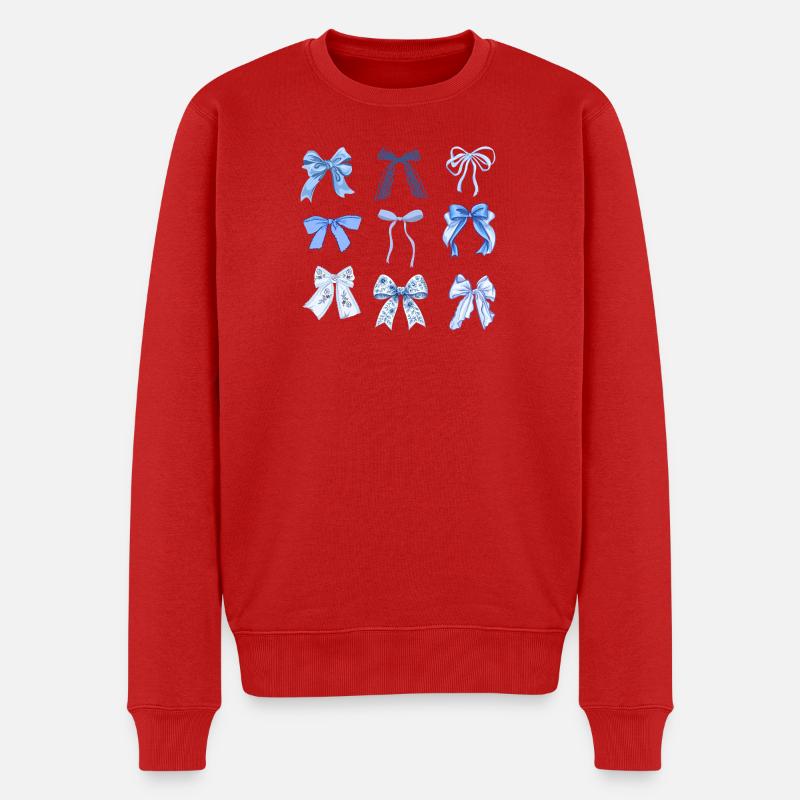 Noeuds bleus  - Pull Premium bio Homme - rouge
