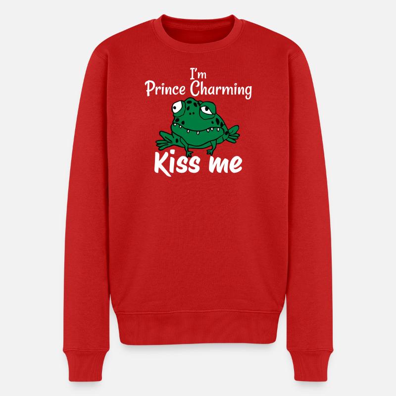 Ich bin Prinz Charming - Männer Premium Bio Pullover - Rot