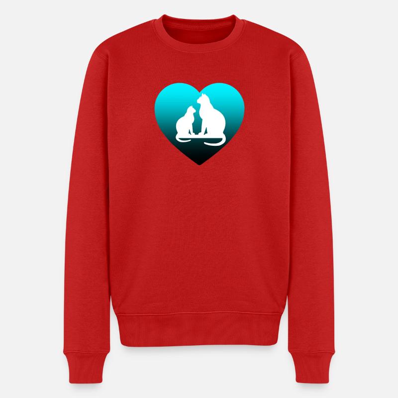 Katzen - Männer Premium Bio Pullover - Rot
