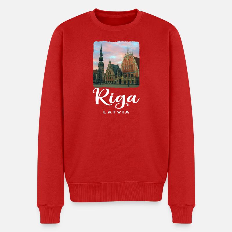 Riga, Lituanie - Pull Premium bio Homme - rouge