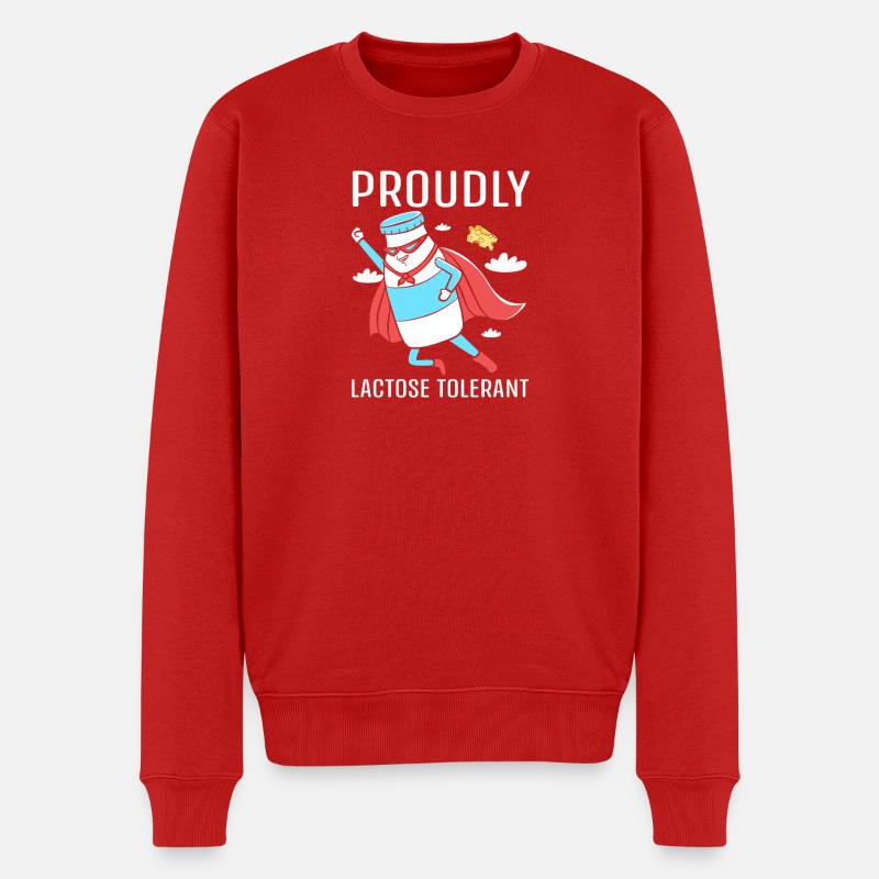 Blähungen Milch Laktose - Männer Premium Bio Pullover - Rot