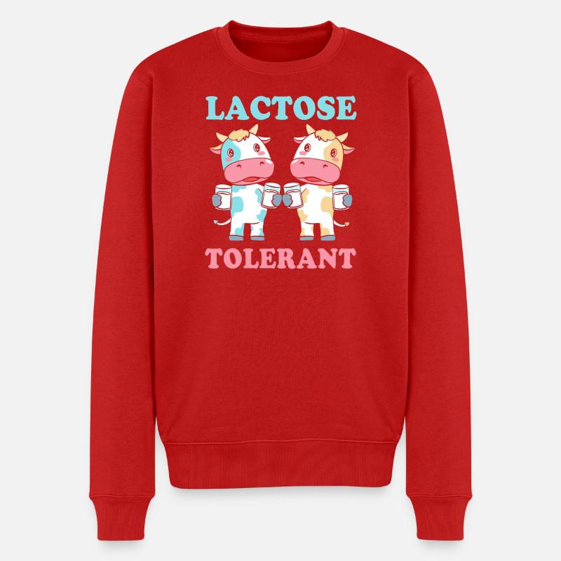 Milch Laktose Blähungen - Männer Premium Bio Pullover - Rot