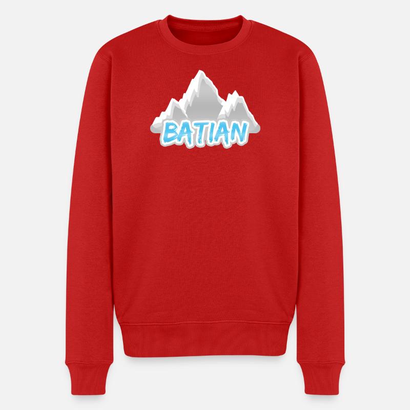Batian - Männer Premium Bio Pullover - Rot