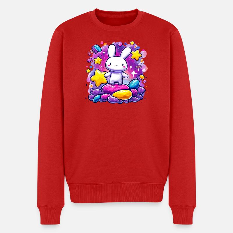 Kuschelbunny im Zuckersturm - Männer Premium Bio Pullover - Rot