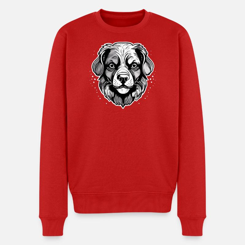 Hund - Männer Premium Bio Pullover - Rot