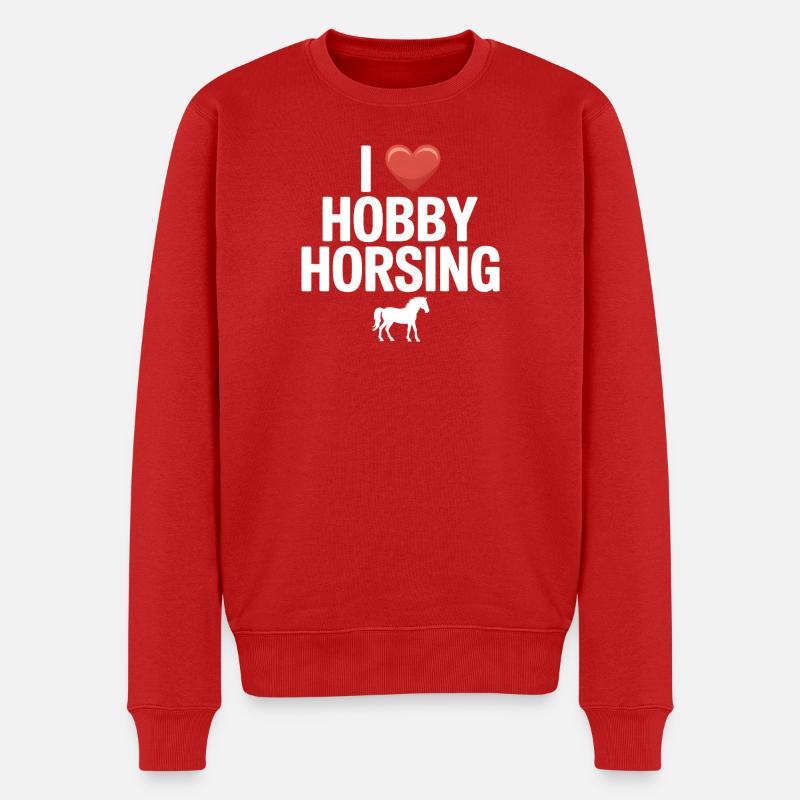 Hobby Horsing - Männer Premium Bio Pullover - Rot