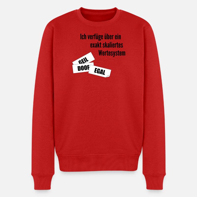 Werte - Männer Premium Bio Pullover - Rot