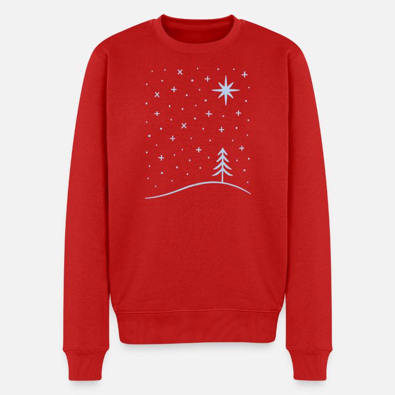 polar tree snowflakes - Männer Premium Bio Pullover - Rot