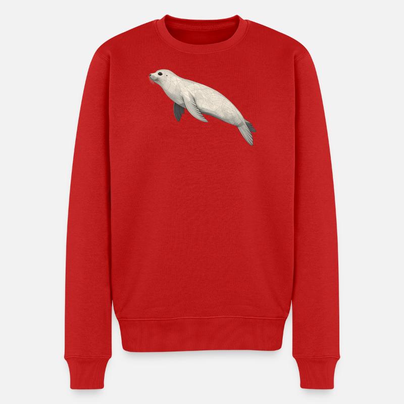Geometrisches Siegel - Männer Premium Bio Pullover - Rot