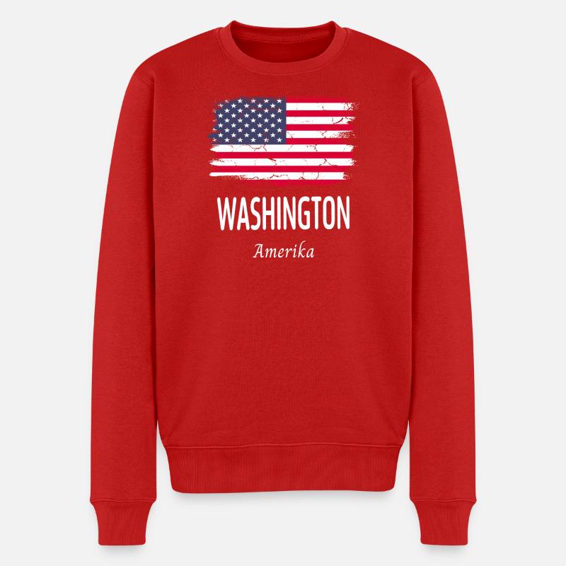 Washington - Pull Premium bio Homme - rouge