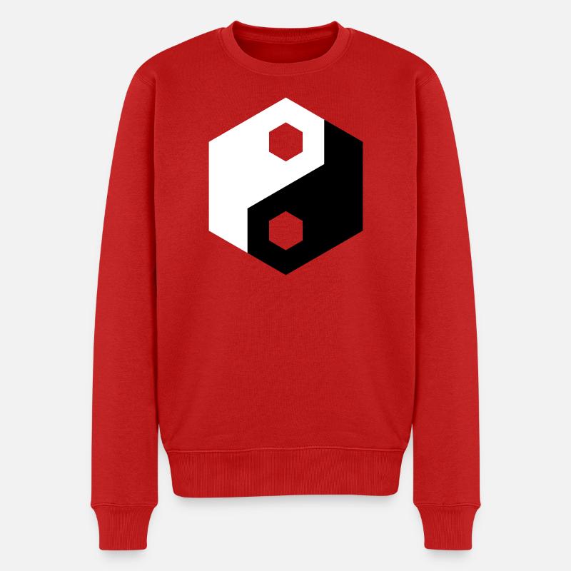 Hex-Ausschnitt Yin Yang - Männer Premium Bio Pullover - Rot