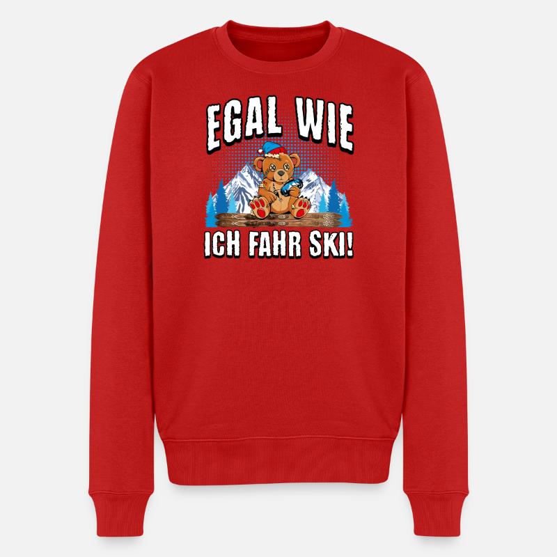 Egal Wie Ich Fahr Ski Teddy - Männer Premium Bio Pullover - Rot