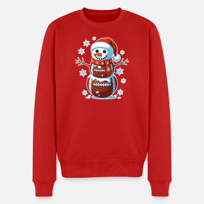 Basketball-Schneemann-Stapel - Männer Premium Bio Pullover - Rot