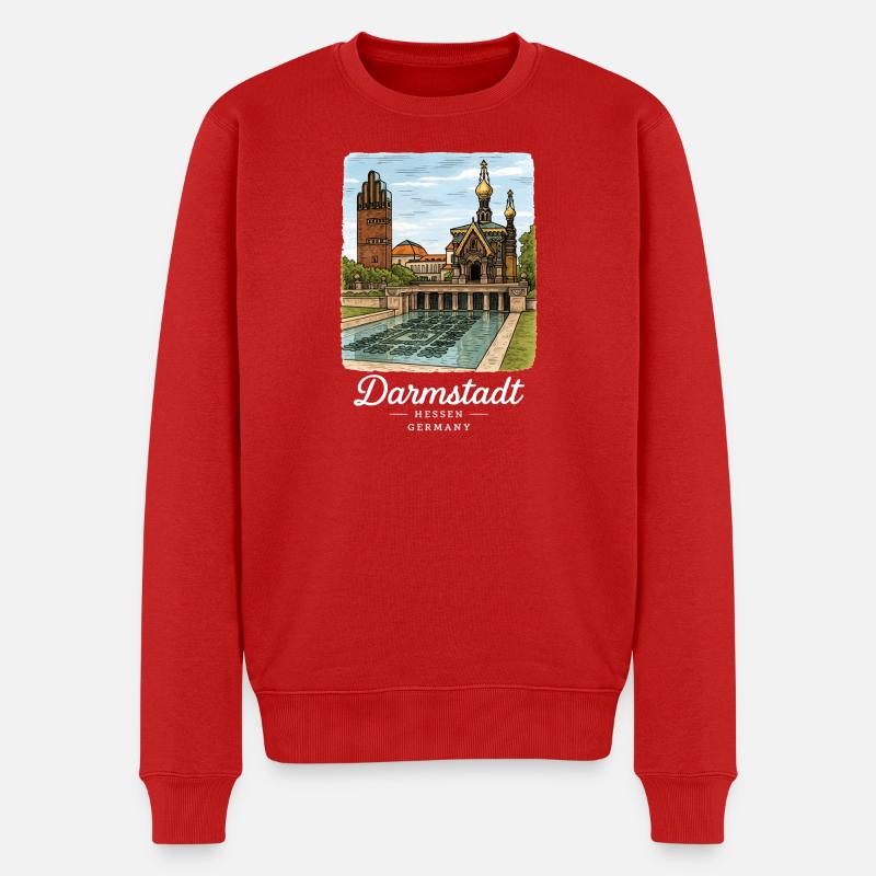 Darmstadt - Männer Premium Bio Pullover - Rot