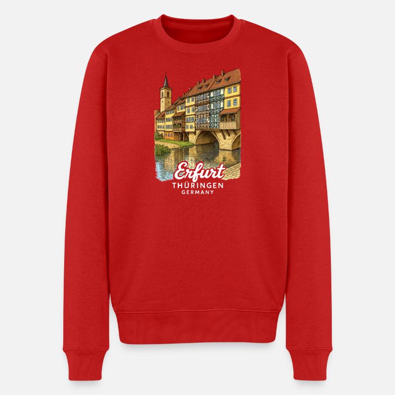 Erfurt - Männer Premium Bio Pullover - Rot