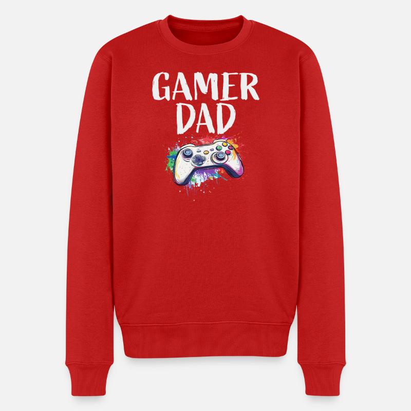 Gamer Dad - Männer Premium Bio Pullover - Rot