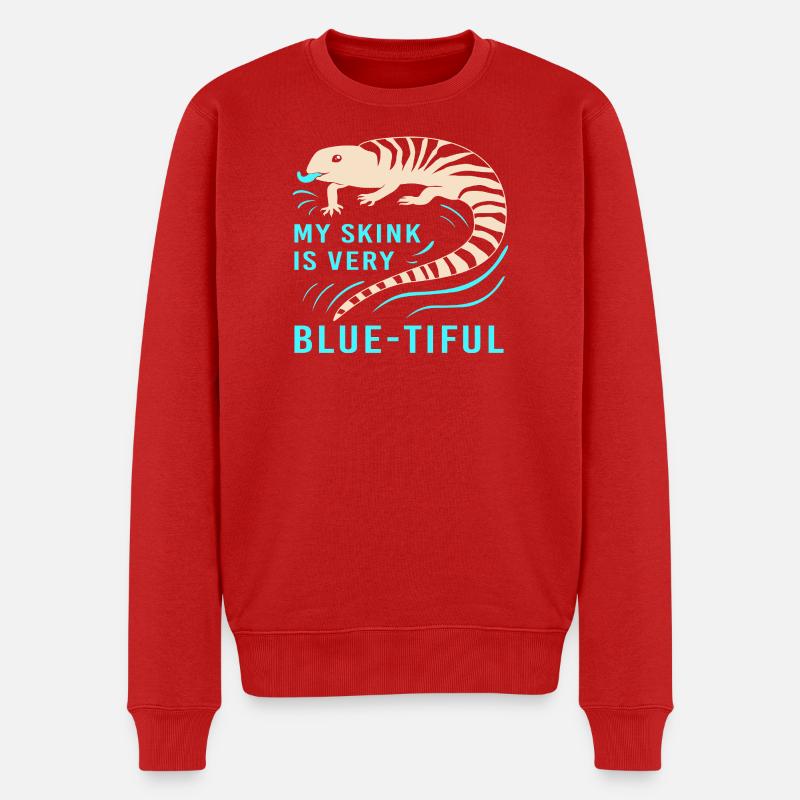 Eidechse - Männer Premium Bio Pullover - Rot