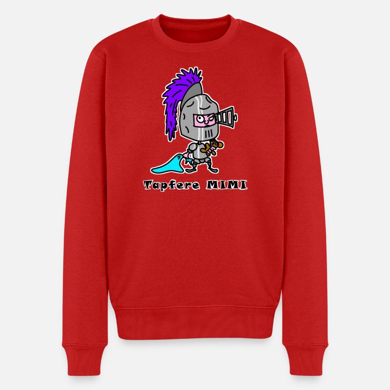 Tapfere Mimi – Cartoon Ritter mit Teddy - Männer Premium Bio Pullover - Rot