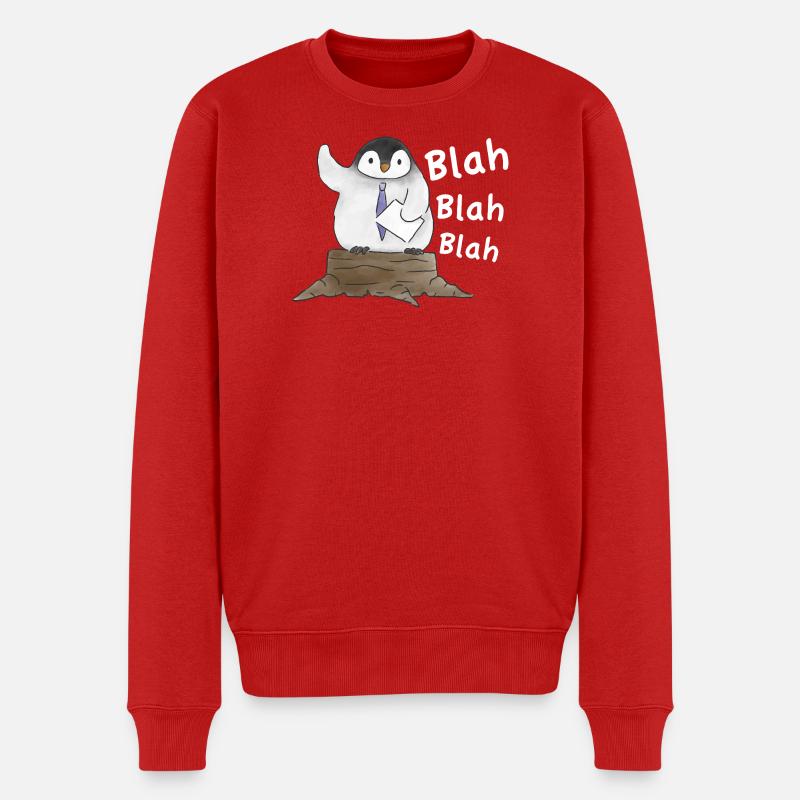 Pinguin-Rede Penguin Speech  - Männer Premium Bio Pullover - Rot