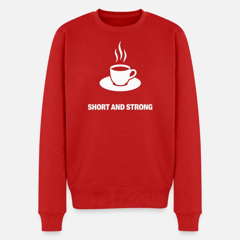 Kurze und starke Kaffeetasse - Männer Premium Bio Pullover - Rot