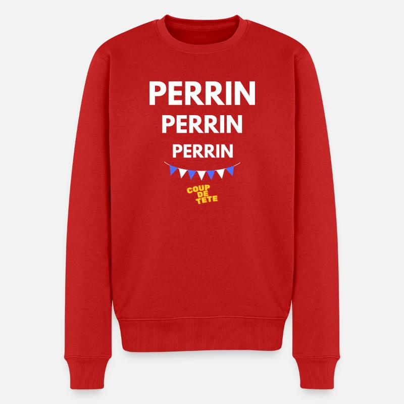 PERRIN, PERRIN, PERRIN - Coup de Tête - Männer Premium Bio Pullover - Rot