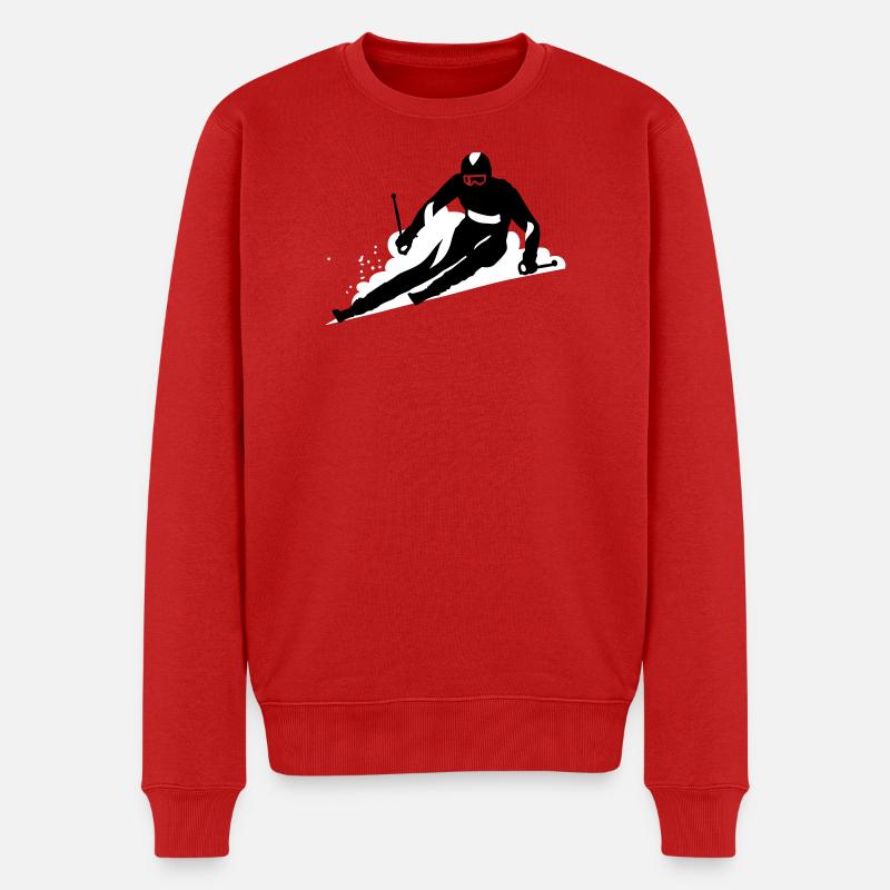 Ski - Männer Premium Bio Pullover - Rot
