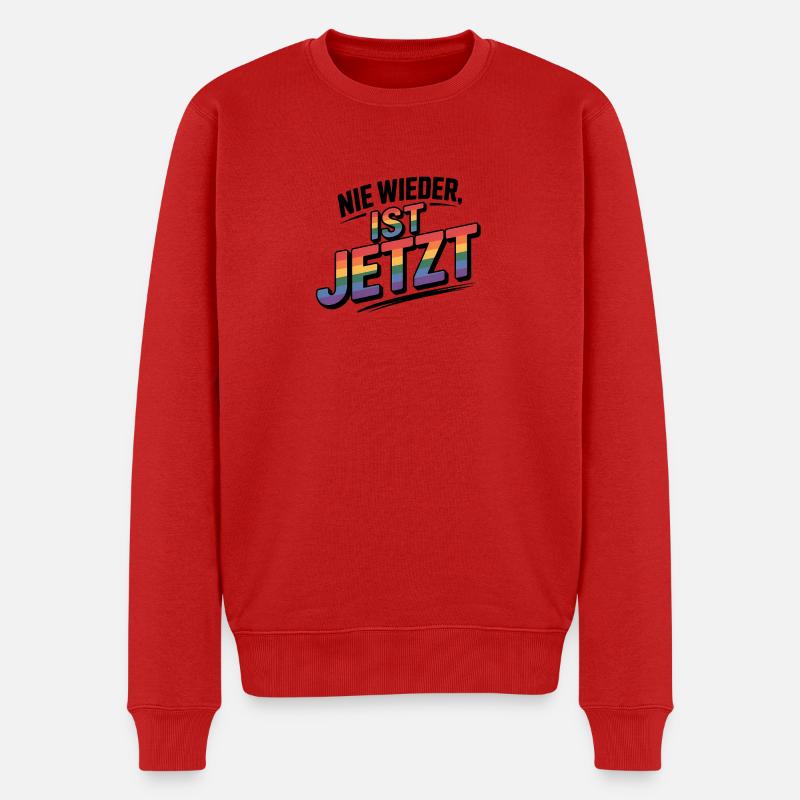 Nie wieder ist Jetzt! - Cool Pride Logo - Männer Premium Bio Pullover - Rot