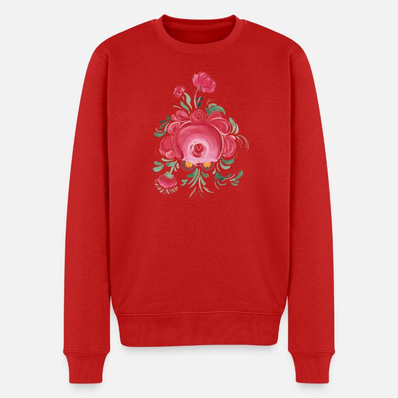 Ostfriesische Teerose - Männer Premium Bio Pullover - Rot