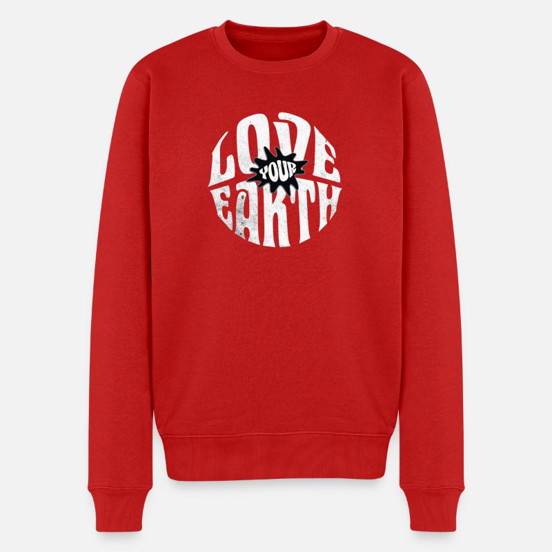 Graphique rétro Love Your Earth - Pull Premium bio Homme - rouge