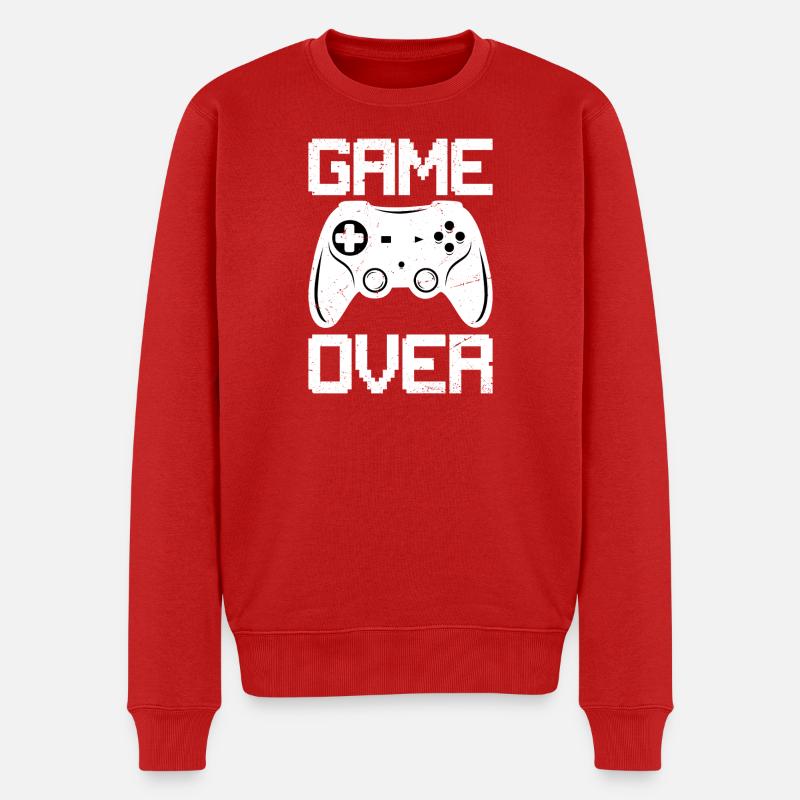 Arcade game Retro gaming Space game over - Männer Premium Bio Pullover - Rot