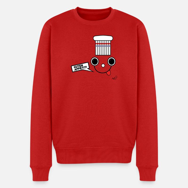 Koppie mit Kochmütze - Männer Premium Bio Pullover - Rot