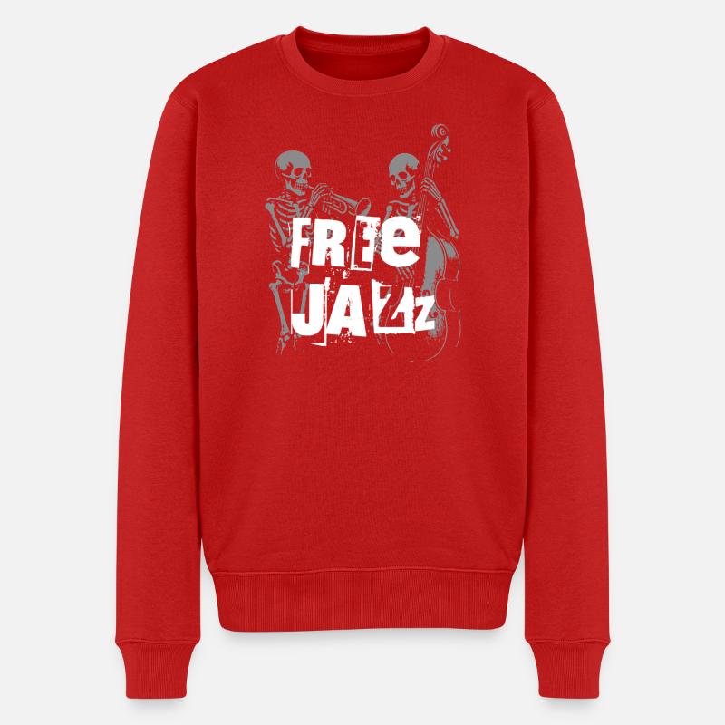 Free Jazz Skeletons Band - Männer Premium Bio Pullover - Rot