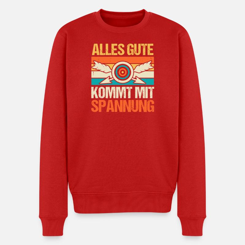 Bogenschütze Bogensport Bogenschießen - Männer Premium Bio Pullover - Rot