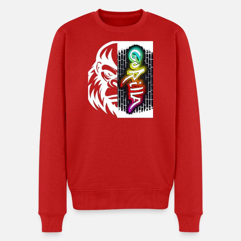 Neon-Graffiti-Text auf Ziegeln - Männer Premium Bio Pullover - Rot