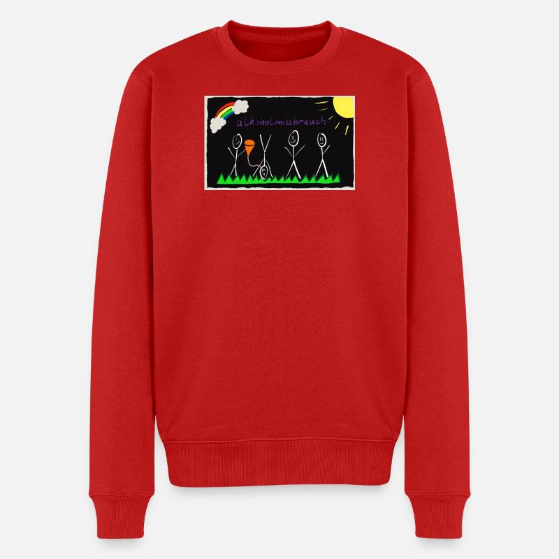 Festival Bild im Kinderstyle Bier - Männer Premium Bio Pullover - Rot